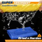 Premium Absorbent Car Drying Towel, 2 Pack 26' x17'' Super Soft Shammy Towel for Vehicle, Reusable Chamois Cloth for Car Drying, Dust Remove, Bathroom, Scratch/Spot/Streak Free, Yellow & Blue