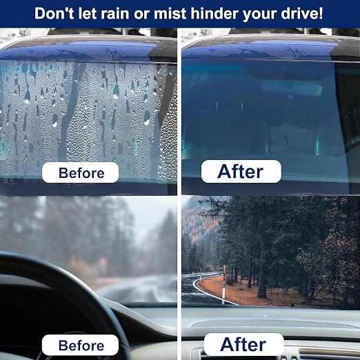 Anti Fog & Rain Repellent Spray for Car Windshield Glass Water Repellent Defogger Waterproof Fogging for Automotive Windows Mirrors Glasses, Dust Remover