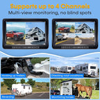 HD 1080P Magnetic Wireless Backup Camera: 1-Min Easy Install No Wiring 25H Long Battery Life for Long Travel - 7" Recording Monitor Dual Solar Backup Cameras for RV Trailer Camper Truck