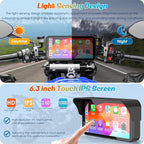 Carpuride W603 Motorcycle Carplay Screen, Wireless CarPlay & Android Auto for Moto, Remote Control，6.3" Waterproof Touchscreen, BT Trans, GPS Navigation, Siri, G00gle Assistant