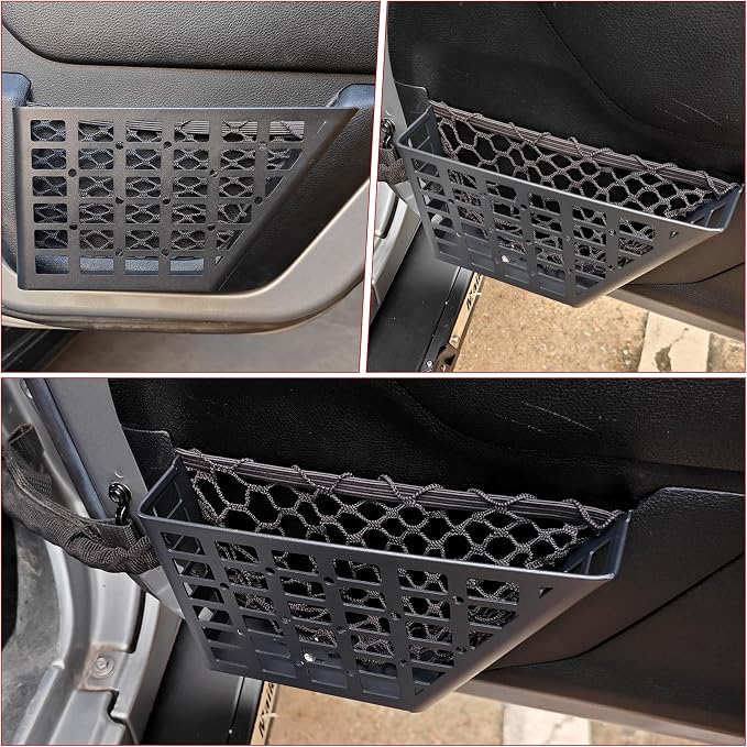 Z8 Metal Front Door Pockets for 2007-2018 Jeep Wrangler JK JKU 2/4 Storage Stainless Steel Door Side Insert Organizer