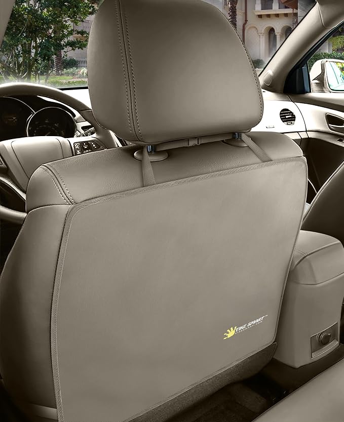 Luxury Clean-Edge Kick Mat - Seat Back Protector and Seat Cover with Invisible Strap and Stiff Edging (1 Mat)