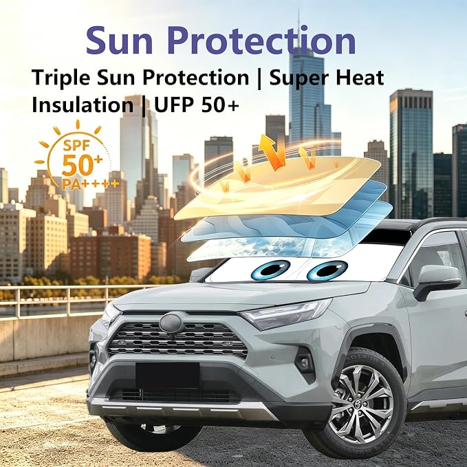 Windshield Sun Shade for Honda CRV 2023-2025 2026 Honda CR-V Accessories Car Shades Front Windshield Sunshades UV Heat Protector (Honda CRV)