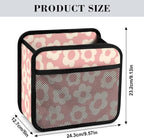 Car Backseat Organizer - Cute Aesthetic Car Storage Bin with Mesh Pocket & Reinforced Base - Universal Fit Hanging Seat Back Accessories for Women (Pink)