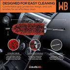 WB Premium Detailing Wheel Brush for All Vehicle Types – 17.7" Ultra-Soft and Scratch-Free Reusable Rim, Wheel, and Tire Brush for Deep Cleaning