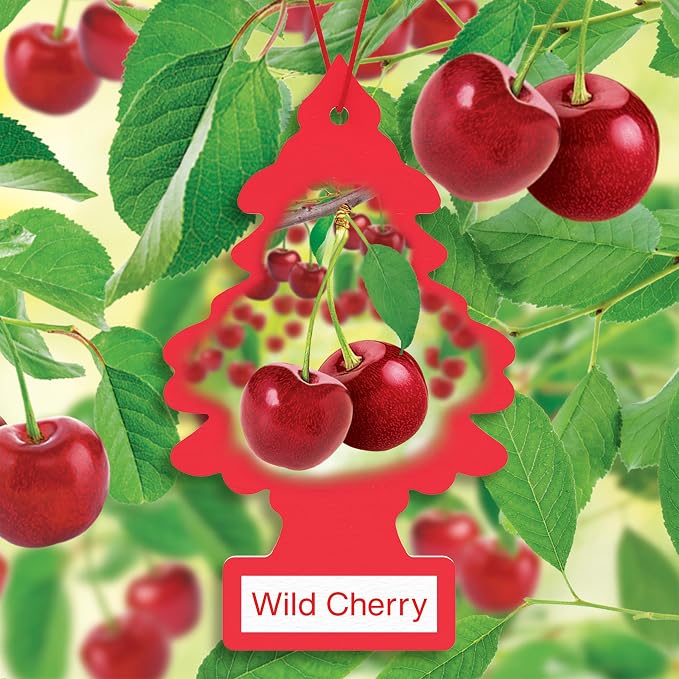 Car Air Freshener | Hanging Tree Provides Long Lasting Scent for Auto and Home | 24 Air Fresheners |Wild Cherry
