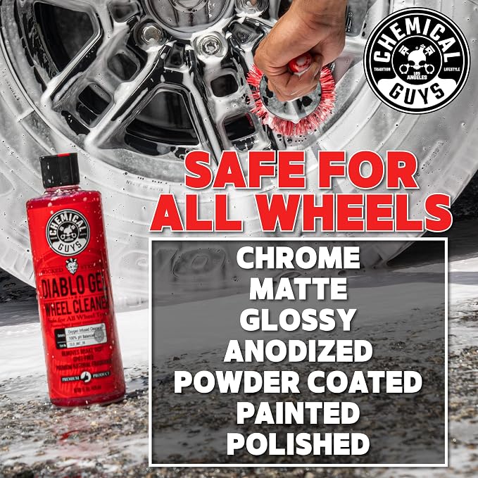 Diablo Gel Oxygen Infused Foam Wheel & Rim Cleaner, Concentrated Car Wheel Cleaner Safe on All Finishes, Removes Brake Dust, Dirt, Grime, for Cars, Trucks, SUVs, Motorcycles & RVs, 16 oz