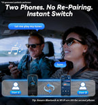 2026 Upgraded Wireless CarPlay Adapter with Buttons for Privacy Call & Two-Phone Fast Switch, Aluminum Cooling, Dual-Band WiFi, Mini Cable-Free, Compatible with Apple iPhone & Android Auto, Gray