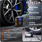 Tire Inflator Portable Air Compressor, Air Pump for Car Tires and Bikes, Car Tire Pump w/Auto Shut Off, 150 PSI, 12V DC, LED Light, Carrying Case, Perfect For Men, Women