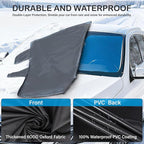 Windshield Cover for Ice and Snow, All-Season Car Windshield Cover with Heavy Duty Oxford Fabric, Windproof Front Window Protector Sun Shade with Mirror Covers for Cars, SUVs and Trucks
