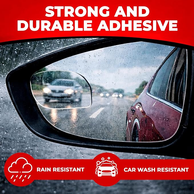 Blind Spot Mirror Fits All Car Side Mirrors - Patented Stainless Steel Mirrors with Bigger Viewing Image - Less Fogging - Less Sun Reflection by Car Accessories