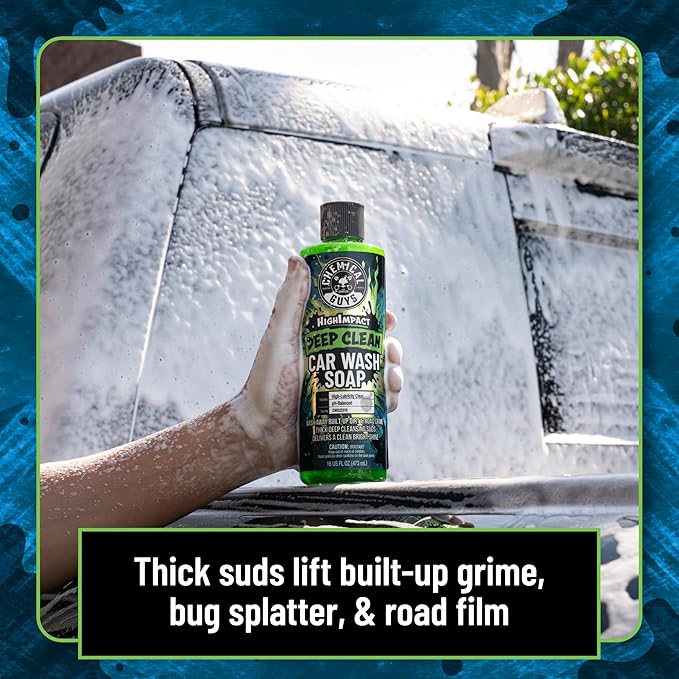 High Impact Car Wash Soap, Deep Cleaning Vehicle Shampoo With Thick High Lubricity Suds, For Paint, Clear Coat, Wheels, and Exterior Surfaces - 16 Fl Oz