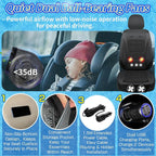 Instant Cooling Car Seat Cover Front Seat with Vibration | Ventilated Car Seat Cushion, Anti Sweat Cooling Pad, 5 Quiet Turbo Fans, For Cars SUV Truck, Hot Summer Driving