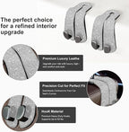 CoBak Purse Hook for Car - Universal Premium Stitched Leather and Aluminum-Magnesium Alloy Double Car Seat Back Storage Hook for Purses, Handbags, Bags (2 Pack),Silver Glitter