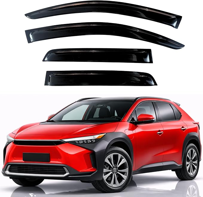 KPY Rain Guards Fit for 2023-2026 Toyota bZ4X, Out-Channel Window Visors Vent Wind Deflectors 4PC, Car Accessories for 2023-2026 Subaru Solterra