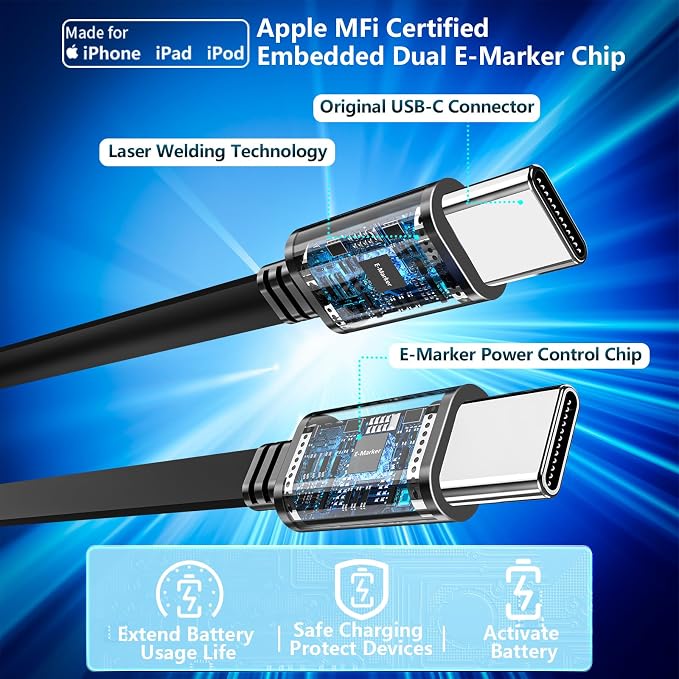 [Apple MFi Certified] Retractable Car Charger, 120W USB C Car Charger Dynamic Power Adapter 4 in 1 PD/QC Type C Fast Charging Cigarette Lighter for iPhone 17/17 Pro Max/16 Pro/15/Galaxy/Pixel