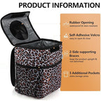 Leopard Car Trash Can with Lid & Coasters | 2 Gallon Leak-Proof Hanging Garbage Bin for Back Seat | Waterproof Storage Organizer & Cooler Bag for Road Trips, SUVs & Family Travel