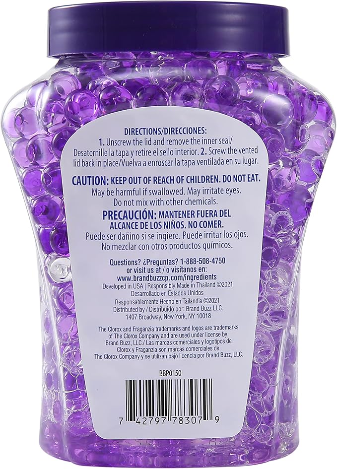 Fraganzia Crystal Beads Air Freshener, Long Lasting Room Deodorizer and Odor Eliminator Gel Beads to Freshen Home, Car, or Office, Lavender with Eucalyptus Scent, 12 Fl Oz
