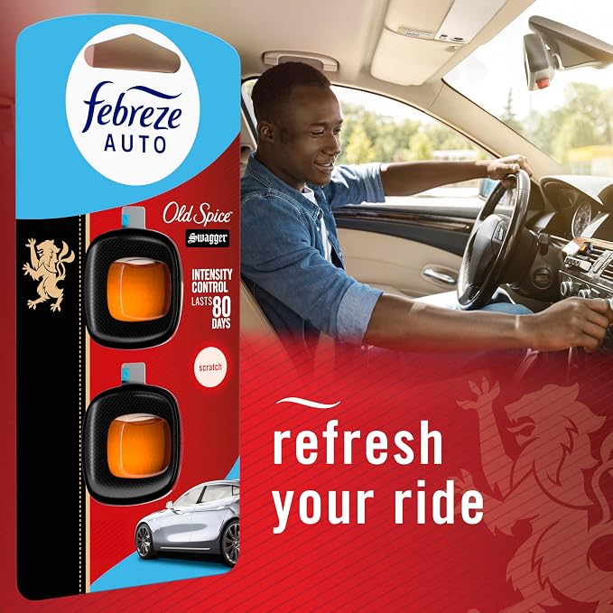 AUTO Air Freshener, Odor-Fighting Automotive Vent Clip, Old Spice Swagger Scent, 8 Count
