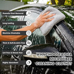 30 Pcs Edgeless Microfiber Plush Towels for Cars Detailing Drying Wash Polishing Absorbent Cleaning Cloths, 500 GSM (16 x 16 Inch,Light Gray)