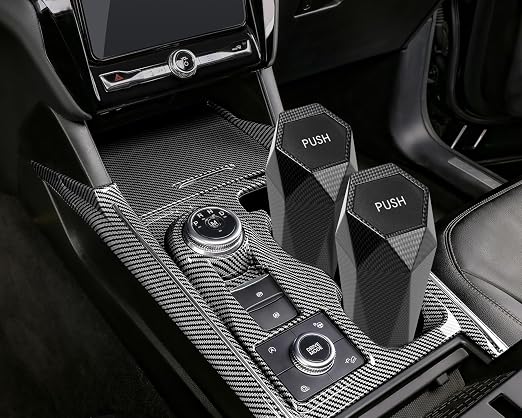Car Trash Can with Lid, 2 Pack Mini Car Trash Can Cup Holder, Cars Garbage Can Car Accessories for Interior, Leakproof Car Trash Bin, Multipurpose Trash Can for Cars (Carbon Fiber Pattern)