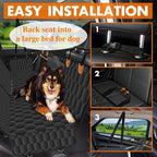 Waterproof Dog Car Seat Cover for Back Seat, Pet Hammock- S, Black/Orange | Durable waterproof hammock with nonslip design & storage pockets. Protects seats from scratches, fits cars, SUVs & trucks.