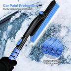 44" Snow Brush and Ice Scrapers Detachable, 360° Pivoting Soft Bristle Head,Foam Grip, for Car,Trucks,or SUV Window & Windshield Tool