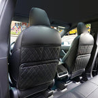 2 Pack Kick Mats Back Seat Protector, Seat Back Protector for Back of Front Seats Against Dirt, Scuffs & Scratches, 3 Storage Pockets, Easy to Clean, Black