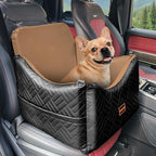 Dog Car Seats for Small Medium Dogs Under 35lbs, Waterproof PU Leather Dog Booster Seat with Detachable Cover, Thickened Memory Foam Pet Car Seat with Safety Belt and Storage Pockets