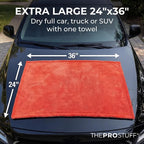 Car Drying Towel 1400 GSM - Ultra Absorbent Twisted Loop Microfiber Towel for Auto Detailing, Scratch-Free Lint-Free Streak-Free Dual-Sided Car Wash Cloth, XL 24"x36"
