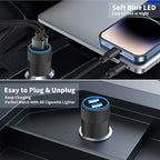 【MFi Certified】iPhone Car Charger Fast Charging, 4.8A Dual USB Smart Power Cigarette Lighter USB Car Charger with 2Pack Lightning Braided Cable for iPhone 14 13 12 11 Pro XS Mini XR X SE iPad