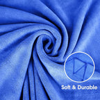 Large Bath Towels Set of 2, 30x60 Inches, Dark Blue | Microfiber, Hanging Loop, Soft Absorbent, Quick Dry, Lint-free, Use for Back-to-School dorm, Spa, Sauna, Salon
