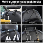 Car Seat Headrest Hook, Auto Seat Hook Hangers Storage Organizer Interior Accessories for Purse Coats Umbrellas Grocery Bags Handbag, 4-Pack