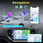 Double Din Car Stereo with 7" IPS Touchscreen, Wireless Apple Carplay & Android Auto, Bluetooth, 180W, Backup Camera, Subwoofer Output, Mirror Link, MIC, Car Radio Receiver