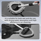 Car Windshield Cleaner, Microfiber Vehicles Window Cleaning Tool with 3PCS Reusable Cloth Pads, Automotive Washing Interior ＆ Exterior Glass Supplies Accessories, Universal Fit (Triangle)