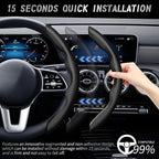 3pcs Car Steering Wheel Cover,Anti-Skid Carbon Fiber Steering Wheel Protector for Men Women,Multiple Color Options,Universal for Most Car Interiors Accessories (Black 3PCS)