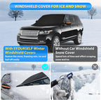 Windshield Cover for Ice and Snow, 600D Oxford Windshield Snow Cover with Side Mirror Covers Magnetic Car Cover for Snow Frost Winter Windshield Covers Fits Car Truck Van SUV (77x 47 Inches)