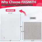 White Microfiber Cleaning Cloth -Pack of 12, Highly Absorbent Cleaning Rags, 16"X12" All Purpose Cleaning Towels for Housekeeping, Kitchen, Car, Lint Free and Reusable Microfiber Towels