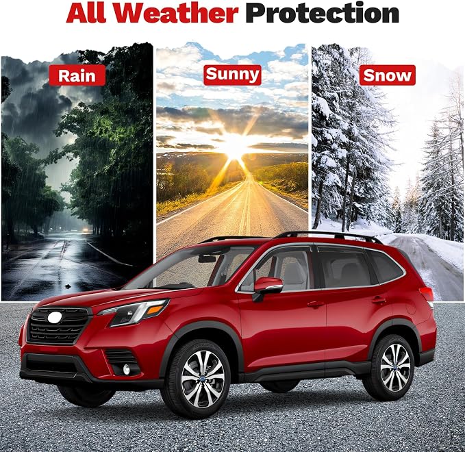Forester Rain Guards - Window Visors for Subaru Forester 2019-2024, Outside-Mount Tape-On Side Window Wind Deflectors for Forester Accessories, Vent Visors Shades Rainproof Black 4PCS
