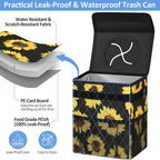 Car Trash Can Bin for Back Seat Leak Proof, Cute Car Trash Bag Hanging, Vehicle Trash Can for SUV Truck Van, Automotive Garbage Cans Front Seat Sunflower Floral