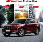 Explorer Window Visors Rain Guards for Ford Explorer 2020-2025 2026, Outside-Mount Tape-On Side Window Wind Deflectors Vent Visors Shades Rainproof Explorer Accessories Black 4PCS
