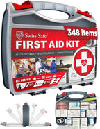 2-in-1 First Aid Kit for Car, Travel and Home, 348 Pieces, Large Hardcase with Bonus Mini Kit for Medical Emergency, Survival and Camping