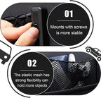 2 Pcs Boat Storage Net Bag, ABS Plastic Car Framed Mesh Net Holder, Phone & Cargo Organizer with Screws for Auto, Rv, Boat, Pontoon, Truck Pocket Storage (16 x 8 Inch)