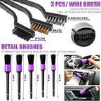 17PCS Car Cleaning Kit, Purple Car Interior Detailing Kit with High Power Handheld Vacuum, Detailing Brush Set, Windshield Cleaner, Cleaning Gel, Complete Auto Accessories for Women Gift