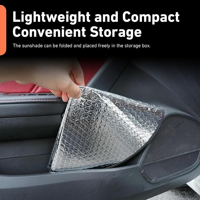 WZP Car Steering Wheel Sun Shade Cover, Aluminum Foil Sun Block Anti-Heat Steering Wheel Cover, Sliver Heat Shield for SUV Truck Van (18.11 x 18.11Inch)