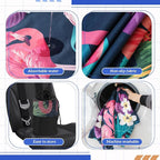Car Seat Towel Covers with Storage Bag, 63 x 32 Inch Universal Non Slip Waterproof Sweat Protector for Car Truck, Gym Swimming Running, Machine Washable(2 Pack,Flamingos)