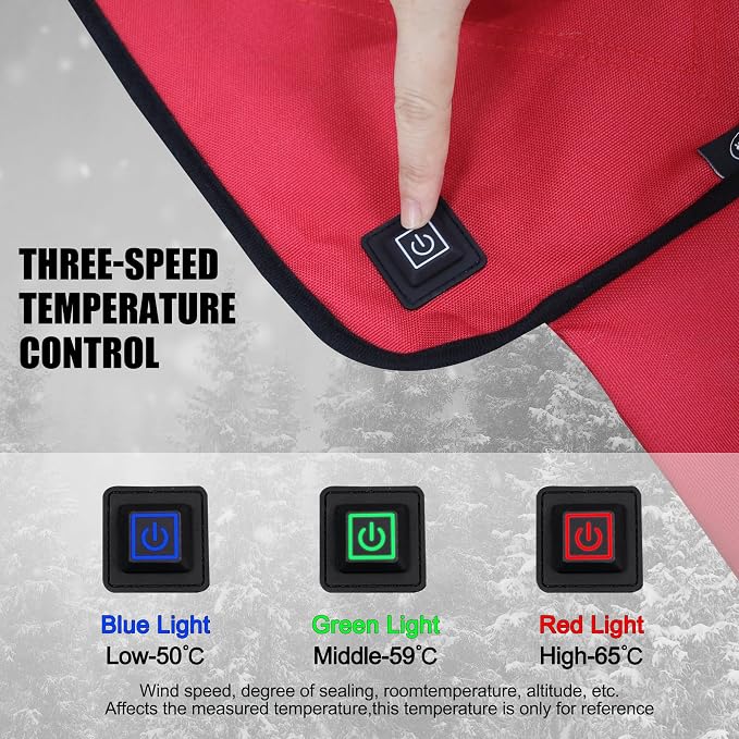 Portable Heated Seat Cushion,Heated Stadium Seats for Bleachers(Red) | Waterproof Heated Seat Pad Great for Outdoor Sports,Camping,Fishing(No Power Bank)