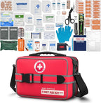 401 Pieces First Aid Kit with 2 Chest Seals & Israeli Bandage -Waterproof, Expandable Trauma Bag for Home, Car, Camping, Outdoor Emergency (Labeled Compartments, MOLLE Mountable)