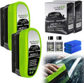 Glass Oil Film Remover, 2026 New Automotive Oil Film Cleaning Brush, Multifunctional Windshield Cleaner, Reusable Glass Oil Film Remover for Car Windows (2 Pack)