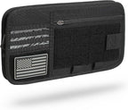 Heavy Duty Molle Car Sun Visor Organizer with Card Storage,Glasses Clip | Semi-Rigid Molle Panel for Cars SUVs Pickups Trucks Tactical Visor Organizer Storage Pouch Car Sun Storage Pocket